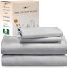 Soft Cooling Sheets, 100% Cotton Sheets King Size Bed Sheets Set with Deep Pocke