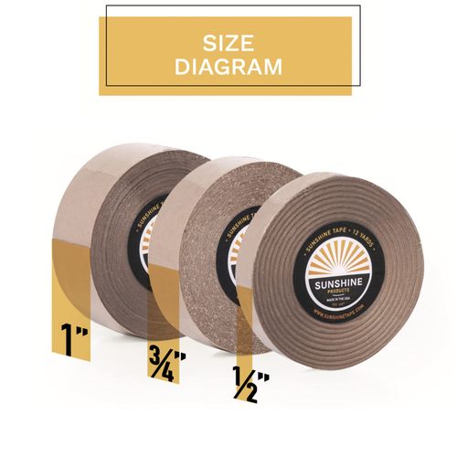 Sunshine Tape 2 Pack Stick It Wig Adhesive Tape Roll - 1" x 3 YDS - Double Sided, Medical Grade - Toupee and Wig Tape