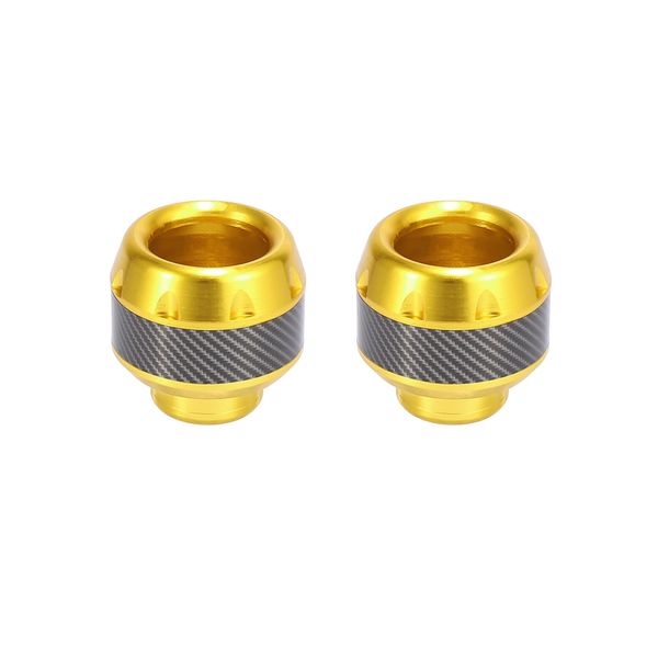 F FIERCE CYCLE Pair Motorcycle Wheel Front Fork Frame Sliders Caps Gold Tone