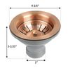 Akicon Copper Kitchen Sink Stopper Replacement for 3-1/2 Inch Standard Strainer Drain, Solid Brass with Post Styled Basket