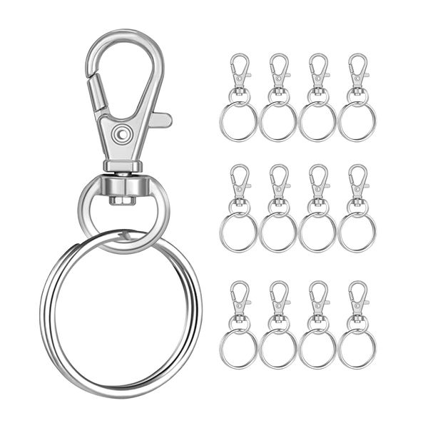 Keyrings Key Chain Clip Hooks 12pcs Keychain Hooks with Key Ring Unisex Keyring Keychains for Key Jewelry DIY Crafts