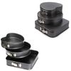 Non-Stick Springform Tin Set 3 Piece -Removable Bottom Round Heart Square Shape Cake Mold Bakeware Set Black
