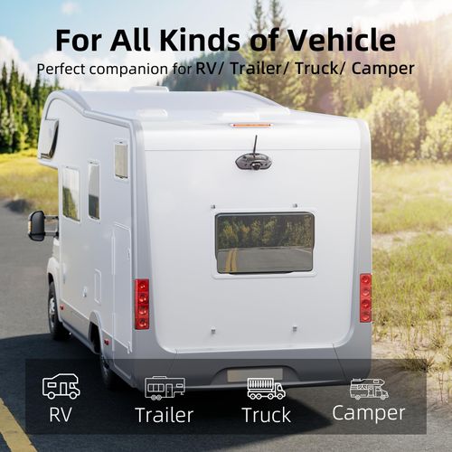 eRapta Wireless RV Backup Camera System, 1080P 5'' Monitor with 1 Rear Camera, IR Night Vision, Recording, Wide Angle View, IP69K Waterproof, Compatible with Furrion Pre-Wired RV Truck Trailer AY5