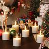 12Pack Flickering Flameless LED Candles with Timer, Battery Powered - Small Pillar & Votive, Clear (2"X3")