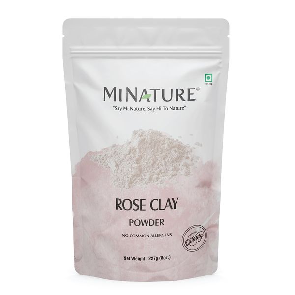 Rose Clay powder by mi nature | Pink clay | Rose Kaolin Clay | 227g(8 oz) | Facial Mask, suitable for all skin types, | DIY Face Mask, Scrub,Soaps,Bath Bombs, Body Wraps,makeup,lotions, Hair