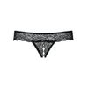 Obsessive Women's Lingerie Crotchless Thong Briefs in Black G-String with Lace Elastic Size: L/XL, black