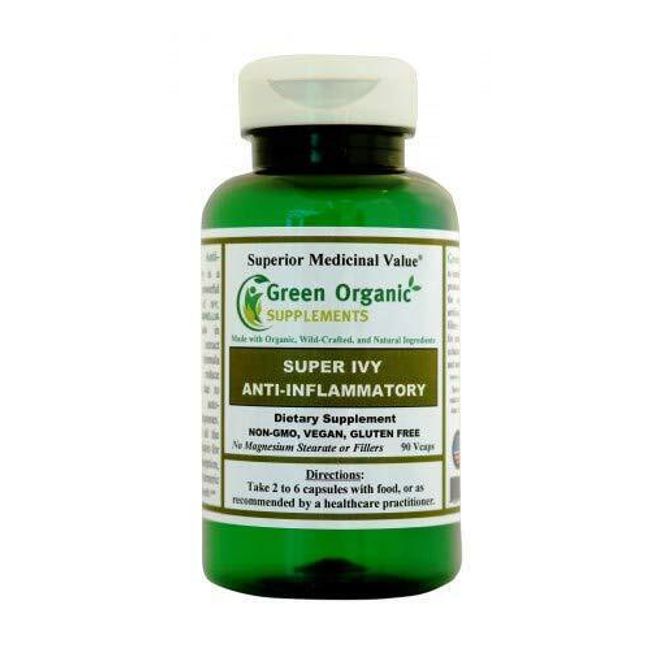 Green Organic Supplements' Anti Inflammatory From Ivy Leaves, Turmeric, Curcumin