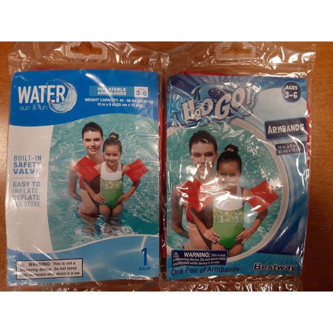 2 Pack: Bestway H2O GO Children's Water Wings in Red, Ages 3-6   - E4C