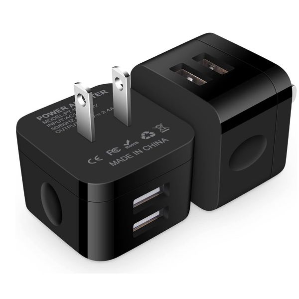 USB Wall Charger,Usb Plug,2Pack Flat USB Charger Block Charging Low Profile USB