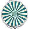 Teal White Burst Pattern Compact with Mirrors - Perfect for your Pocket or Purse