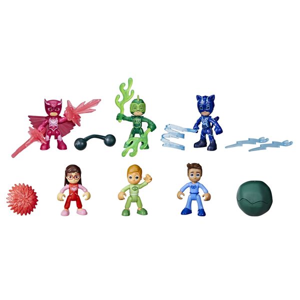 Hasbro PJ Masks Nighttime Heroes Figure Set Preschool Toy, 6 Action Figures and 11 Accessories for Kids Ages 3 and Up