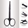Beard Scissors/Nose Scissors /Mustache Comb Multi Functions Grooming Kit Gift Set Beard Trim Scissor Kit Trimming Nasal Hair for Men with Storage Bag (Black)