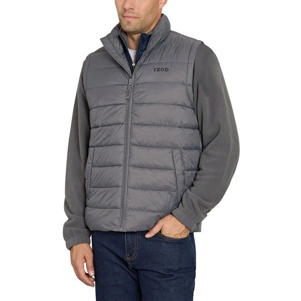 IZOD Men's Puffer Vest - Grey / XL