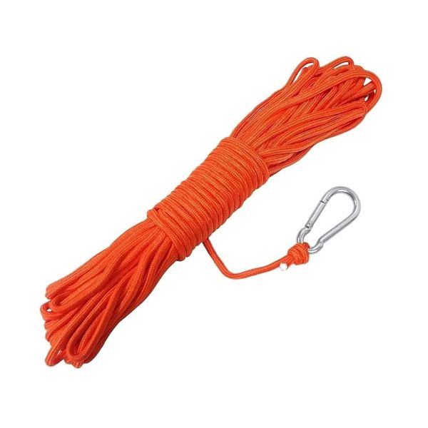 BeGrit 10 m Floating Rope Anchor Mooring Rope Multifunction Rope 8 mm Kayak Canoe Tow Throw Line with Carabiner for Boat Camping Hiking Awning Tent Canopy(Orange)