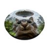 Extraterrestrial Encounter: Cat Selfie with Alien UFO PopSockets Adhesive PopGrip