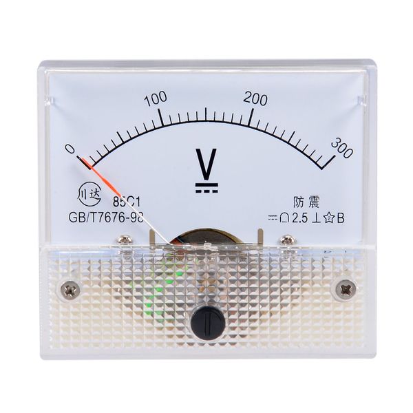 Sourcingmap DC 0-300V Analog Panel Voltage Gauge Volt Meter 85C1 2.5% Error Margin