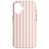 Blush Pink and Cream Minimalist Stripe Design Case for iPhone 16