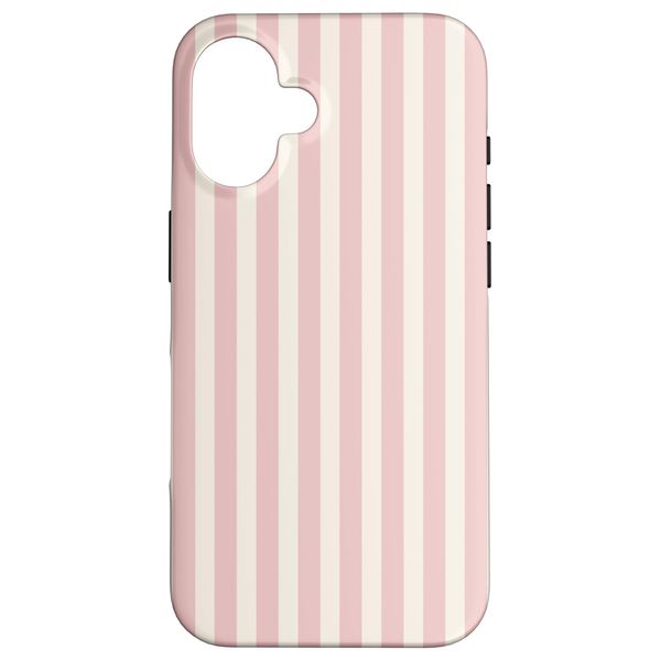 Blush Pink and Cream Minimalist Stripe Design Case for iPhone 16