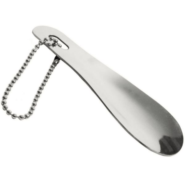 Stainless Steel Shoehorn Short Spatula Portable Lightweight Shoe Horn Keychain, Silver