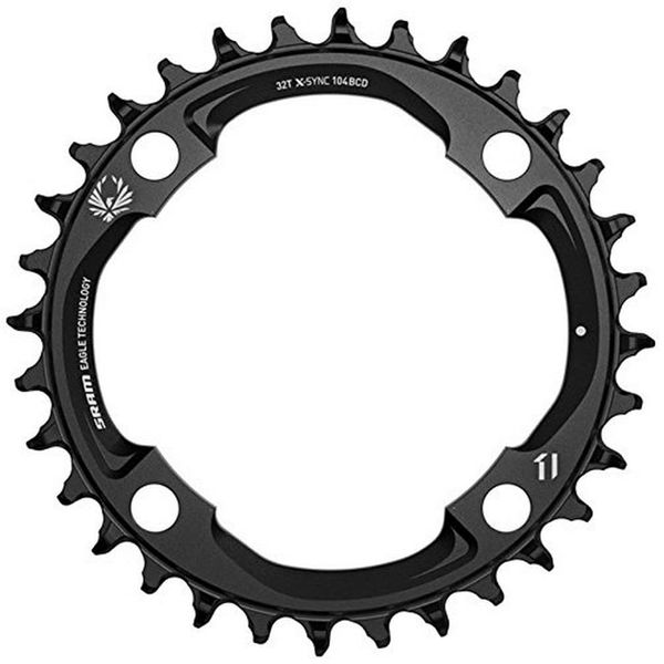 SRAM X-Sync 2 Eagle 11 or 12-Speed Chainring 38T 104mm BCD Black