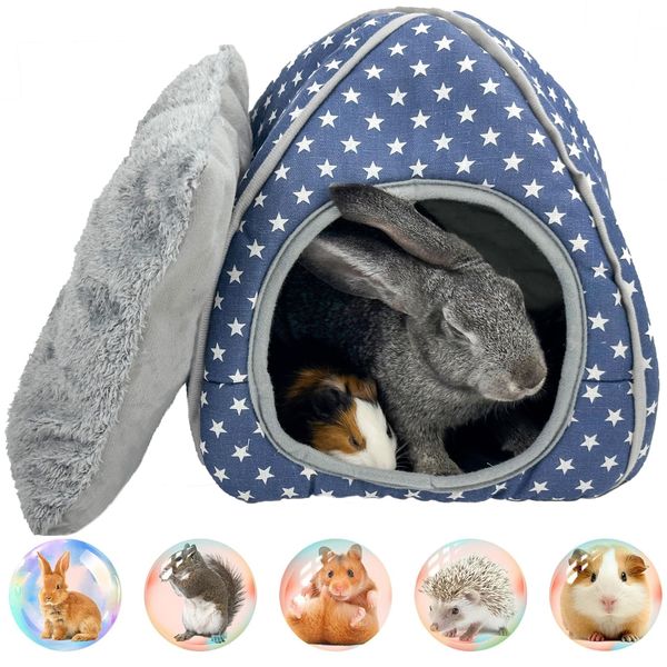 Guinea Pig Bed and Hide, Soft Warm Hamster Bed House Cave Nest for Small Animal Chinchilla Hedgehog Ferret Bunny