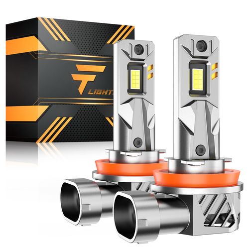 TACOBEEM H11 Led Bulb, H8 H9 32000LM Super Bright Fog Lights, 6500K Cool White H11 Led Fog Light Bulb, IP67 Waterproof, 99% CANBUS Ready, Pack of 2