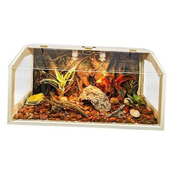 Reptile Terrarium, Lizard Tank Up to Openable Acrylic Roof 28 Gallon, 32" Long