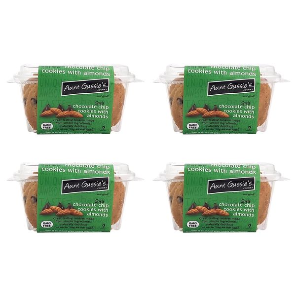 Aunt Gussie's - Spelt Sugar Free Chocolate Chip Cookies with Almonds - 4 pack