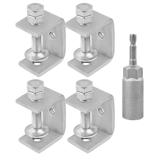Eunenete 304 Stainless Steel C-Clamps,45mm Heavy Duty Tiger Clamps for Woodworking,C-Clamp 4 pack