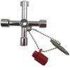 JOCXZI Control cabinet key, universal key with 4 profiles, for common cabinets and shut-off systems, triangular key, square key, control cabinet key, square triangular construction key
