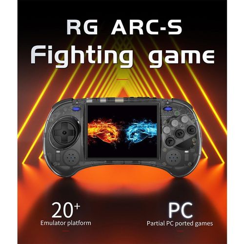 RG ARC S Retro Video Handheld Game Console Linux System RK3566 64Bit Game Player 4’’ IPS Screen with 128 GB, 3500 mAh Battery (Black)