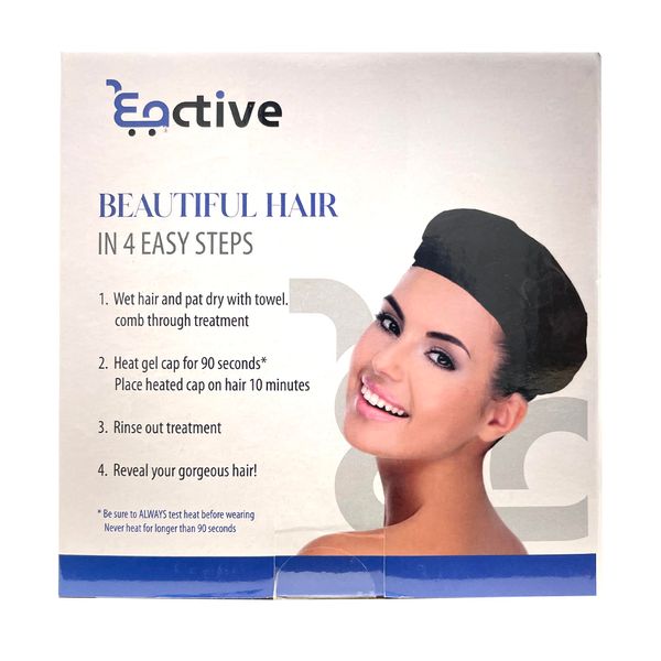 Eactive Cordless Deep Conditioning Heat Cap - Hair Styling and Treatment Steam Cap | Heat Therapy and Thermal Spa Hair Steamer Gel Cap - Black Universal