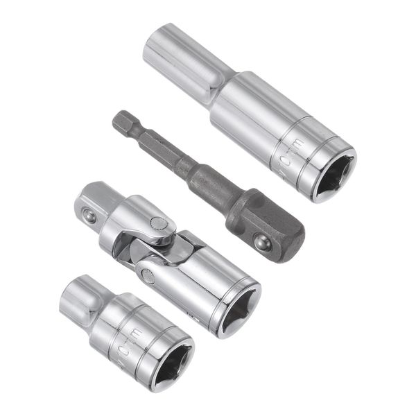 CoCud Impact Socket Adapter Set, 10mm, Socket Universal Joints Hex Shank Impact Driver Socket Adapter with 1/2" Drive - (Applications: for Cordless Drill, Impact Driver, Power Drill)