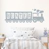 Train, Tank Engine Choo Choo - Kids Bedroom Custom Name Wall Sticker [Medium] [Black]