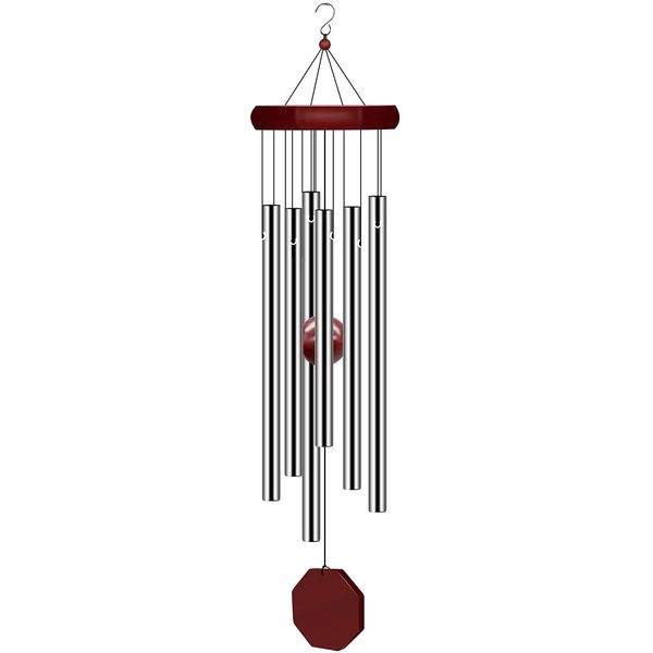 Memorial Wind Chimes Outdoor Large Deep Tone, Sympathy Wind-Chime Personalized with 6 Tuned Tubes, Elegant Chime for Garden Patio Balcony and Home