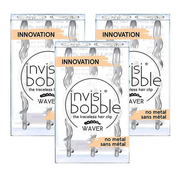 9 x Invisibobble Waver Crystal Clear Strong Grip Hair Clips for Women and Girls | Secure Close & Non-Slip | Styling Sectioning Hair Clips Suitable For Thick and Thin Hair | Small