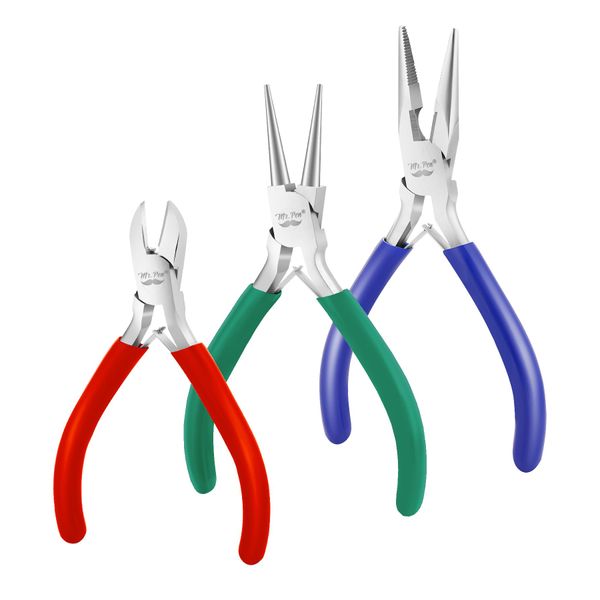 Mr. Pen- Jewelry Pliers, 3 Pack, Jewelry Making kit, Pliers for Jewelry Making, Mini Pliers, Wire Cutters for Jewelry Making, Chain Nose Pliers, Craft Pliers, Earring Pliers