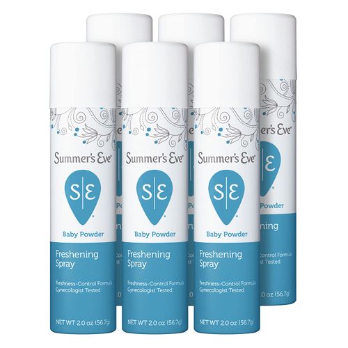 Summer's Eve Freshening Spray | Baby Powder | 2 oz Size | Pack of 6 | pH Balanced, Dermatologist & Gynecologist Tested