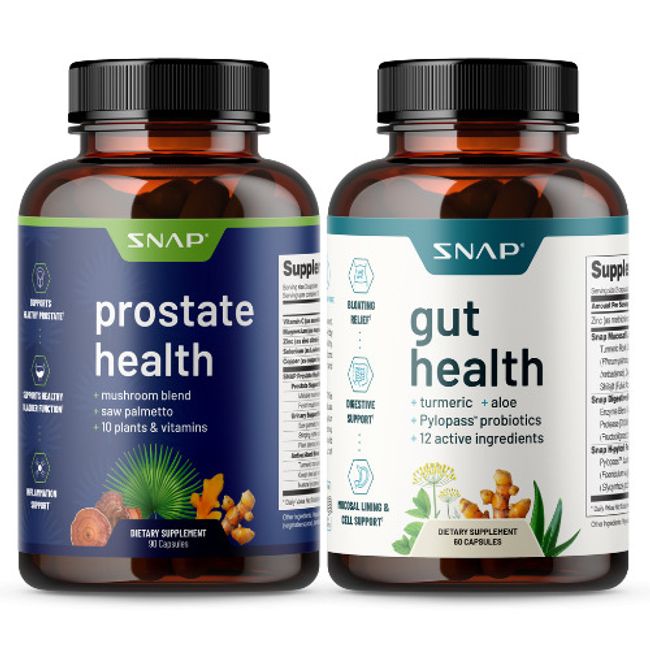 Gut Health Supplements -  Bloating Relief - Prostate Health BUNDLE (60+90ct)