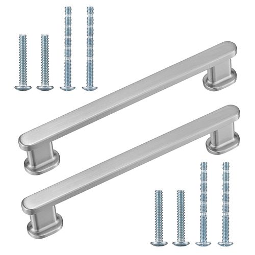 Jukzi Cabinet Handle 20 Pack 3-3/4 Inch (96mm) Hole Center Solid Aluminium Alloy Brushed Nickel Furniture Pulls Drawer Pulls Kitchen Handle.