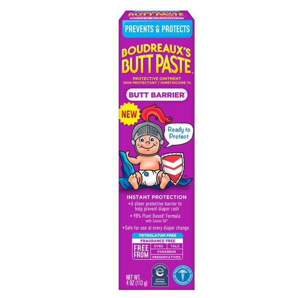Boudreaux's Butt Paste, Butt Barrier Ointment, Rash Prevention, 4oz tube