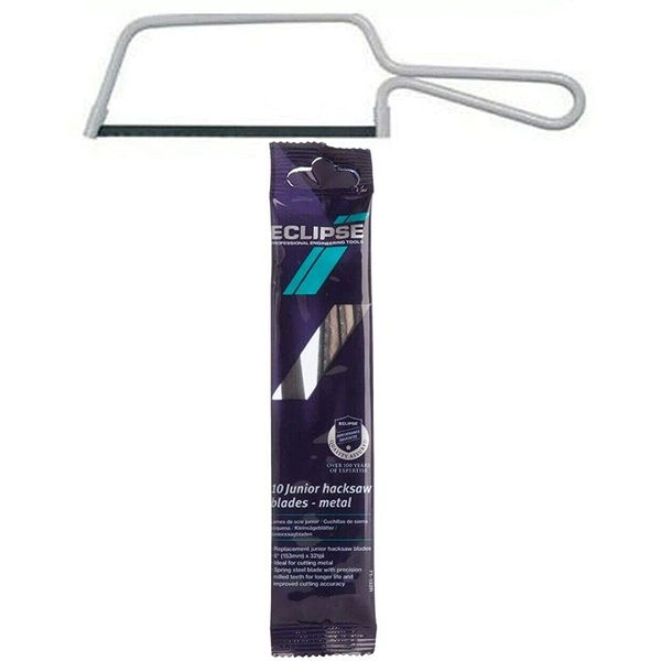 RDGTOOLS Eclipse Junior Hacksaw Metal Cutting Small Saw + 10 x Junior Hacksaw Blades