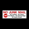 USSP&S No Junk Mail Sticker - Black, Letter Print, Rectangular, Outdoor, Weatherproof