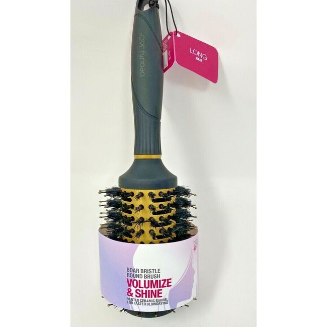 Beauty 360 Boar Bristle Round Hair Brush Volumize And Shine Hair For Women Girls