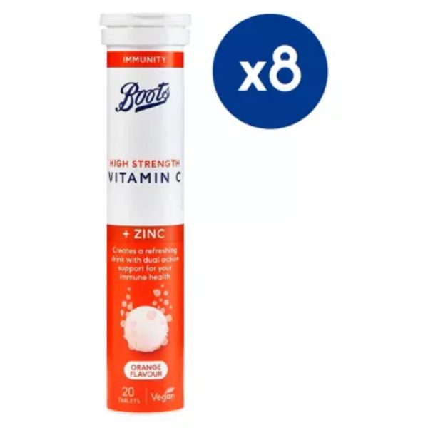 Boots High Strength Vitamin C & Zinc 20 Orange Flavour Effervescent Tablets Bundle