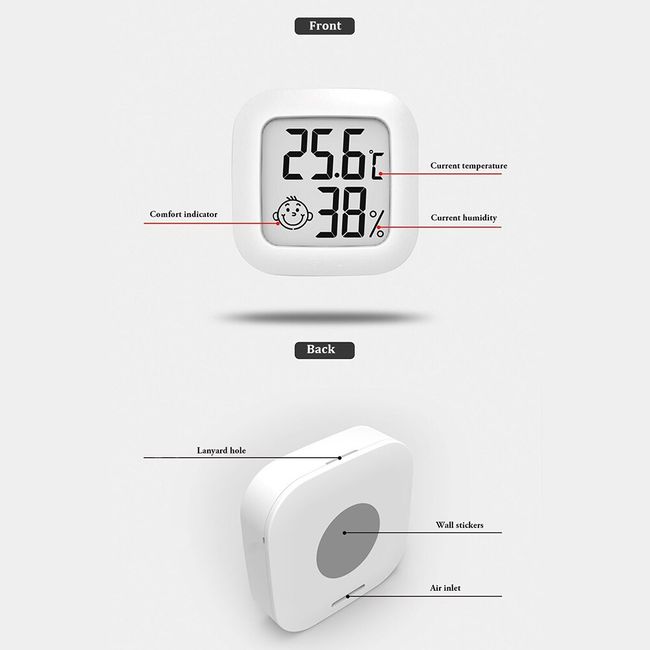 Digital Thermometer Hygrometer Room Thermometer With Smile Indicator 