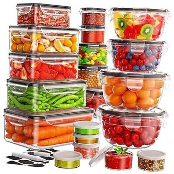 40 PCS Food Storage Containers with Lids Airtight (20 Lids &20 1-20 Pack