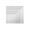 Exquisite Disposable-White-Plastic-Plates-Square Linear (40 Pack) Wedding Dinner Fancy Tableware Dishes (9 Inch., White) Single Size Set