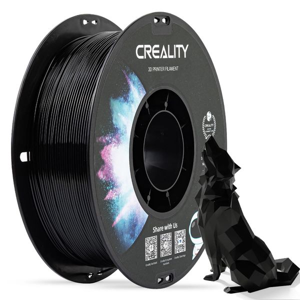 Official Creality PETG 3D Printer Filament 1.75mm 1KG (2.2lbs), High Precision Strong Toughness, Odorless Better Flow Moistureproof 3D Printing Ender Filament(Black)