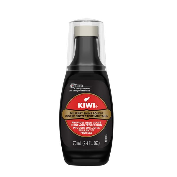 KIWI Black Shoe Polish and Shine | Military Shoe Care for Combat Shoes and Boots | 2.4 Fl Oz